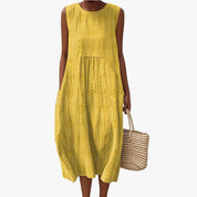 Rikke Larsen | Ärmelloses, geblümtes Midikleid für Damen den Sommer