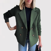Rosanna Kåre | Dobbeltknappet Blazer med Strikkede Ærmer