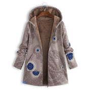 Bettina Storgaard | Hooded jakke med etnisk print og plysfor
