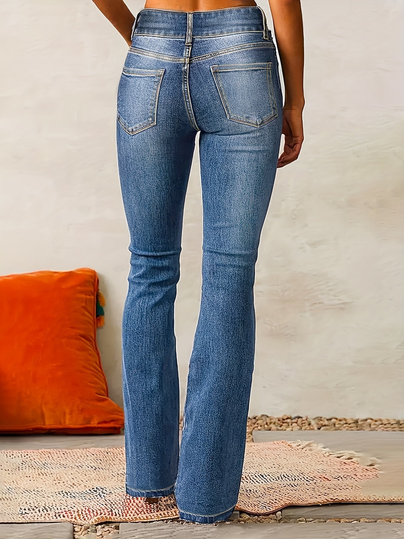 Romina Ashford | Højtaljede Flared Jeans i Long Denim til Kvinder