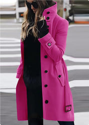 Marie Olsen | Long wool coat with belt detail for women
