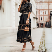 Amélie Rousseau | Midi bomuldskjole med vintage charme