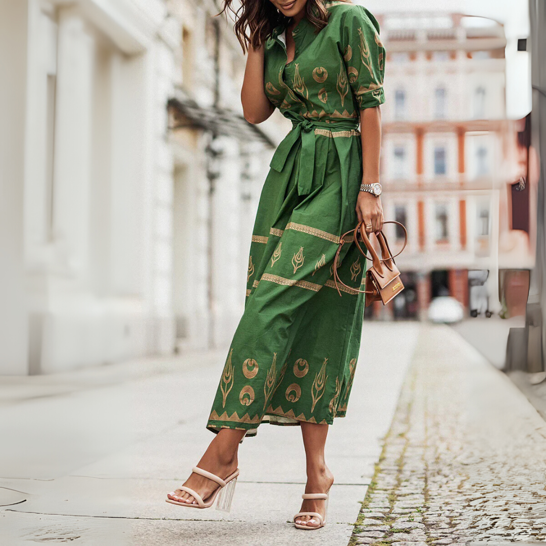 Amélie Rousseau | Midi bomuldskjole med vintage charme