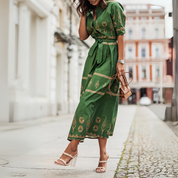 Amélie Rousseau | Midi bomuldskjole med vintage charme