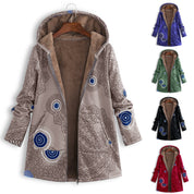 Bettina Storgaard | Hooded jakke med etnisk print og plysfor