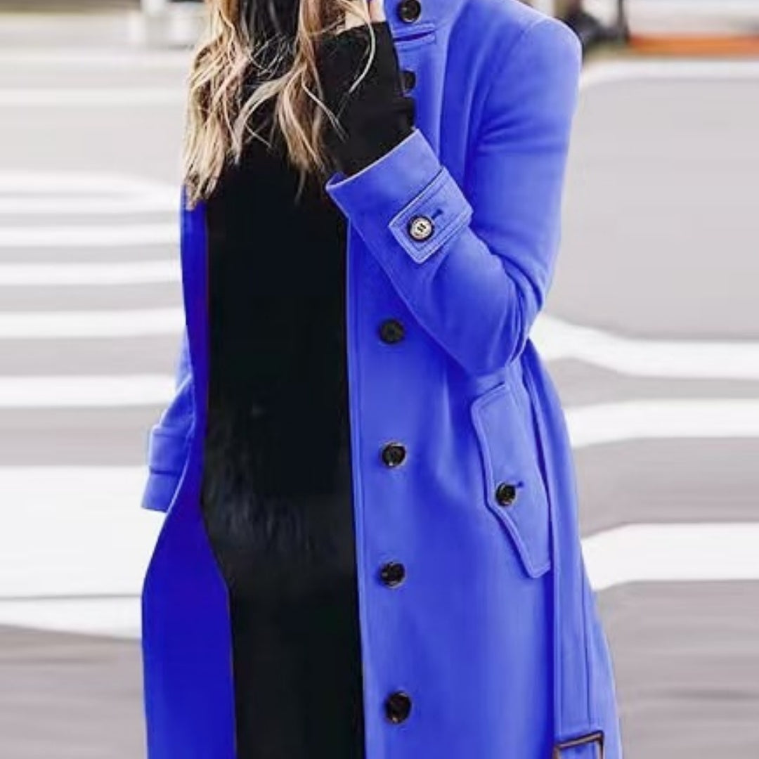 Marie Olsen | Long wool coat with belt detail for women