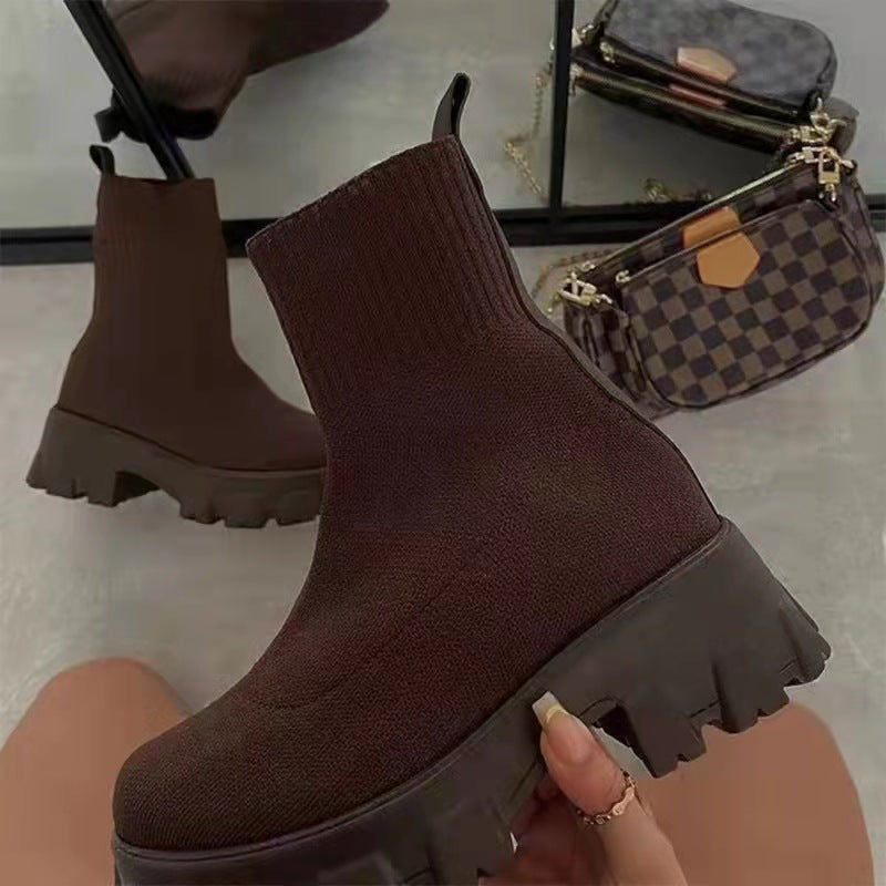 Mathilde Sørensen | Støvler i Strikket Sock-Design med Chunky Sål