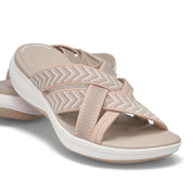Francesca Sandoval | Beige Komfort-Sandaler med Kilehæl