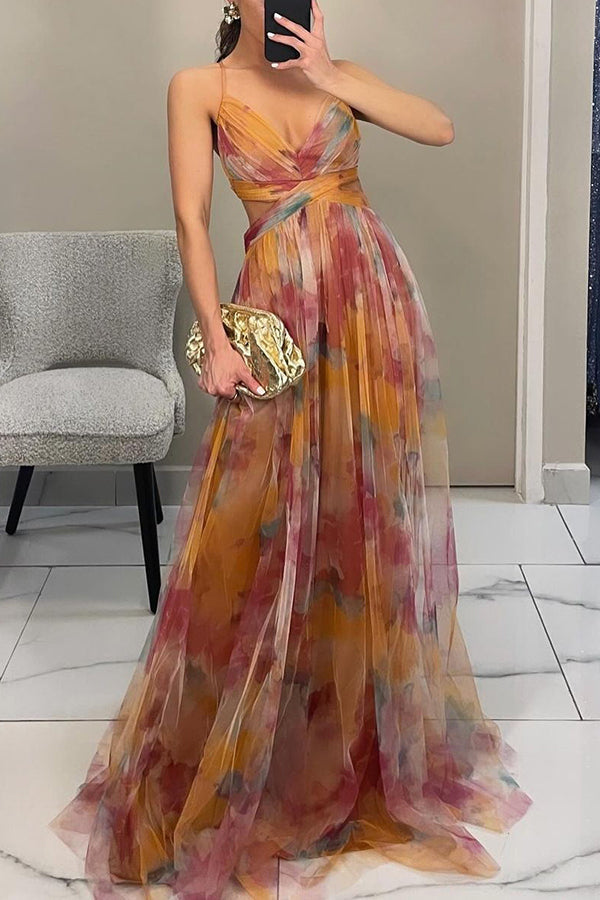 Rosalba Castellani | Maxi-blomsterkjole med wrap-snit til kvinder