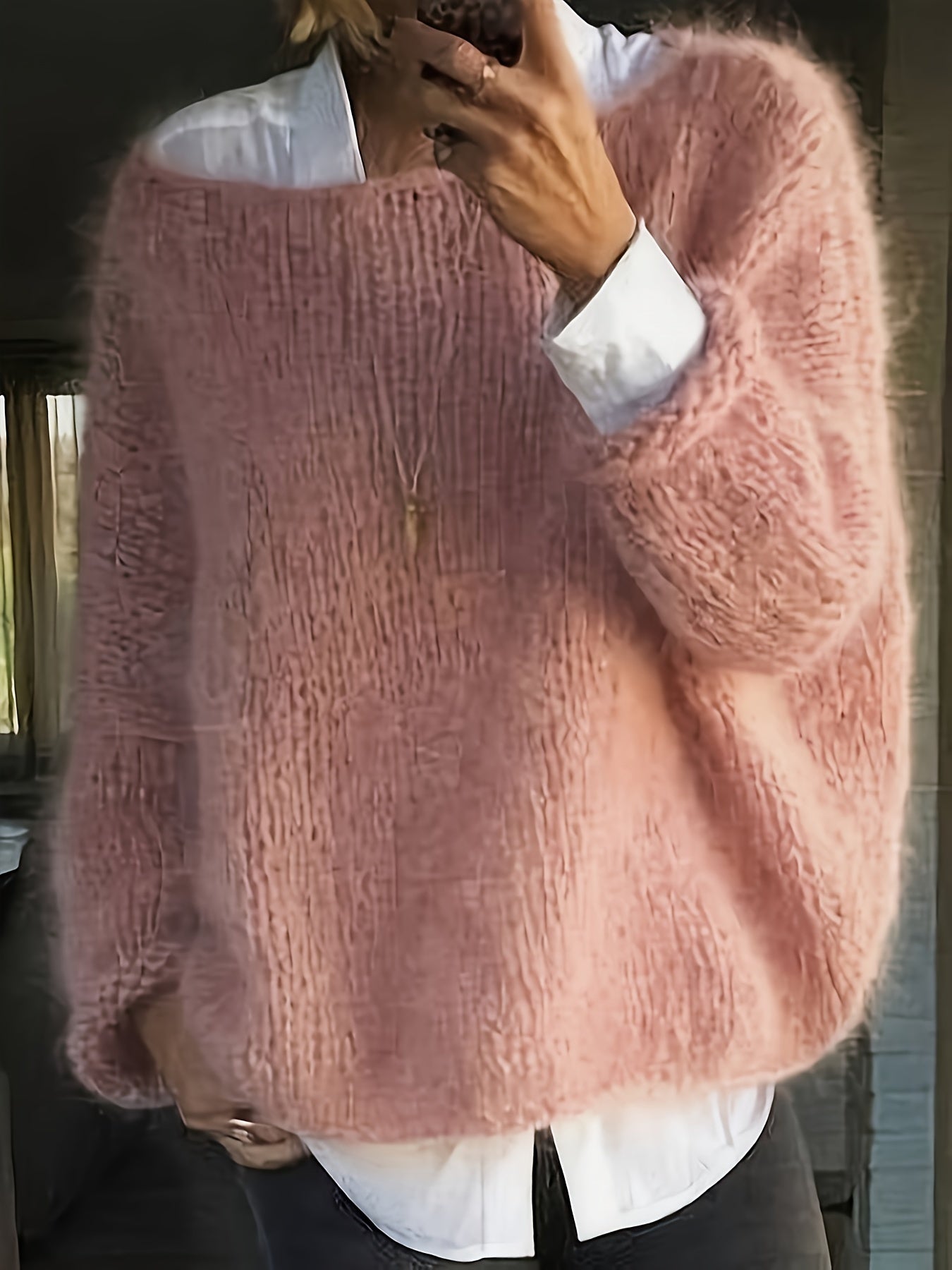 Malin Berggren | Oversized Striksweater med Rund Hals