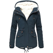 Karen Jensen | Quilted parka jacket with hood in army green