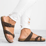 Isabeau Nordström | Komfortable Kork-Sandaler med Sort Læder
