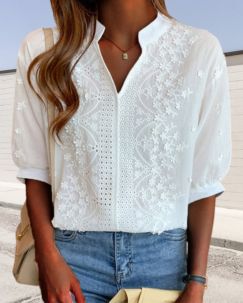 Sophie Laurent | Elegant casual bluse med flydende pasform