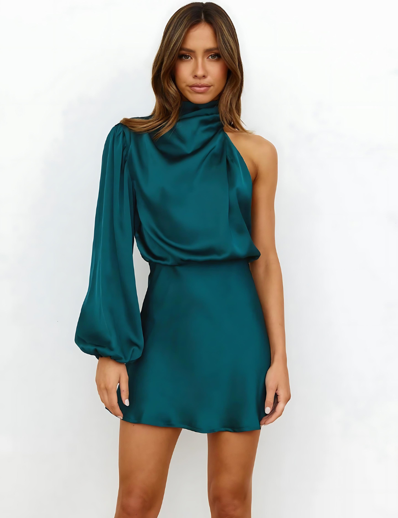 Oriana Ashford | Midi-kjole med asymmetrisk én-skulder design