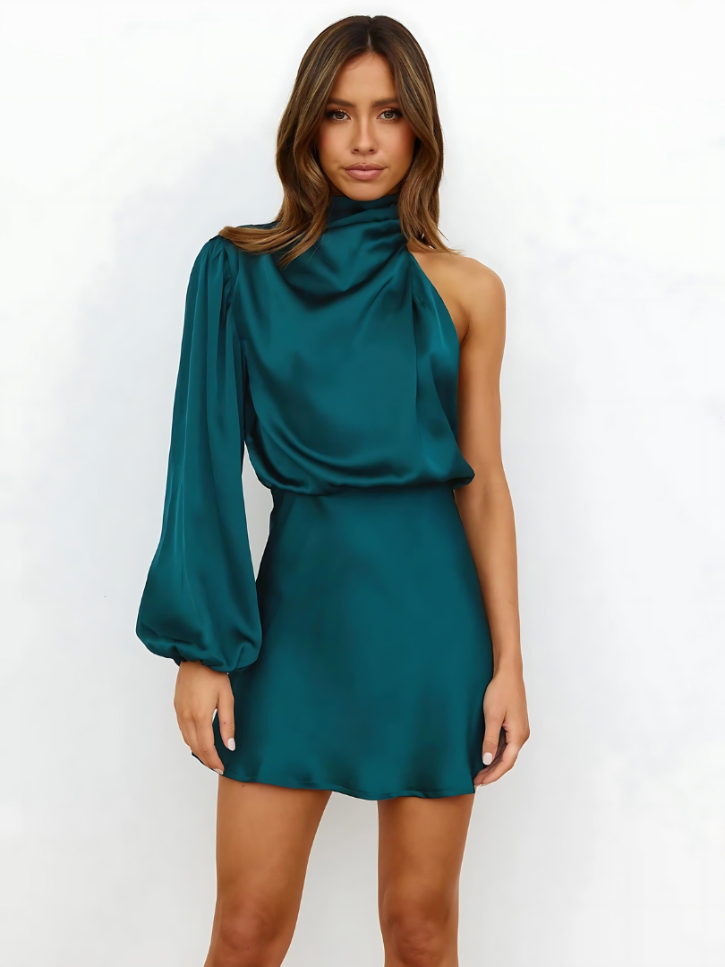 Oriana Ashford | Midi-kjole med asymmetrisk én-skulder design