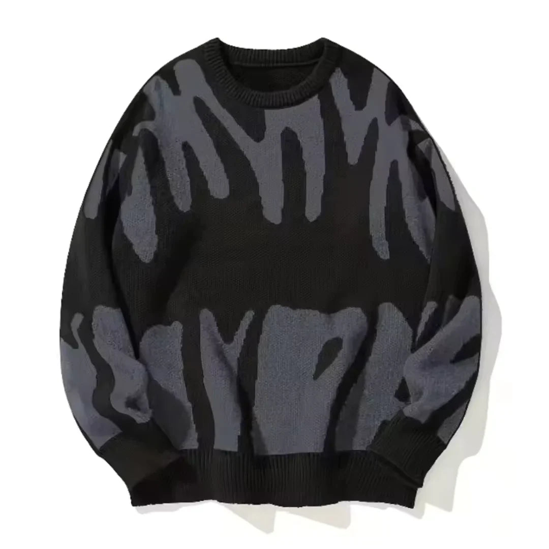 Oskar Lindgren | Oversized Striktrøje med Graffiti-Print