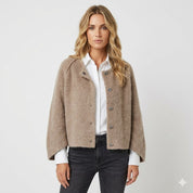 Rosanna Bellamy | Wool Cardigan i Beige med Elegant Design