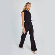 Lara Benedetti | Ærmeløs Jumpsuit med Bindebælte i Sort