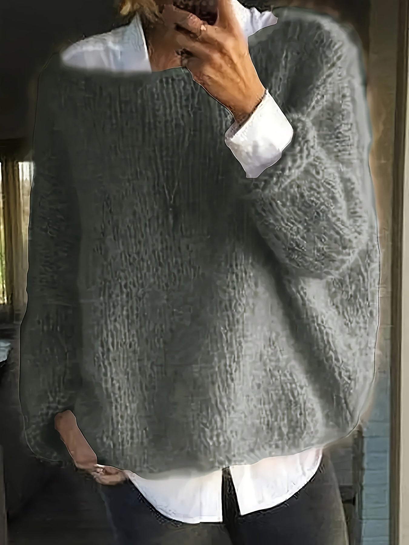 Malin Berggren | Oversized Striksweater med Rund Hals