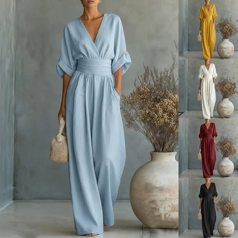 Renata Olivares | Wide-leg jumpsuit med V-hals til kvinder