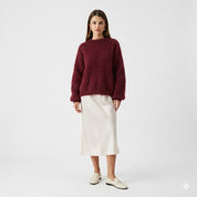 Rosalina Moretti | Burgundy Mohair Pullover – Luksus Knit Sweater