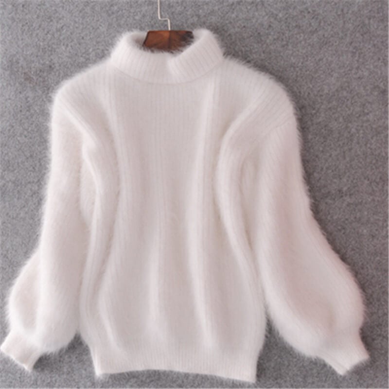 Leonora Ashborne | Blød Sweater med Puffærmer i Babyblå
