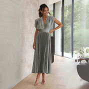Aurélie Fontaine | Maxi festkjole med plisseret elegance