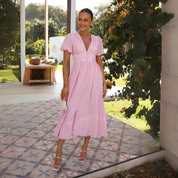 Isabella Laurent | Maxi-skjortekjole med elegant knaplukning