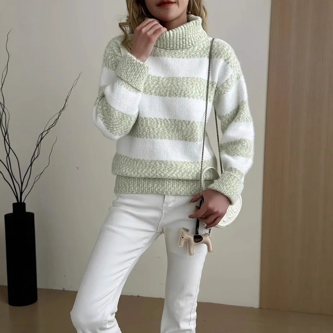 Nina Bak | Gestreifter Rollkragenpullover für Damen