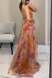 Rosalba Castellani | Maxi-blomsterkjole med wrap-snit til kvinder