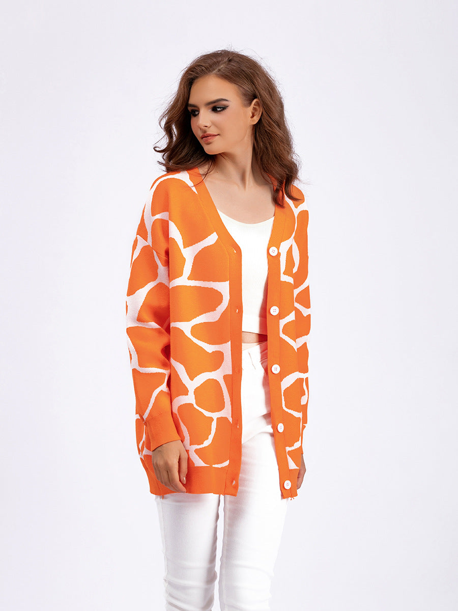Rikke Overgaard | Jacquard-Strickjacke mit grafischem Muster in Oversize-Passform