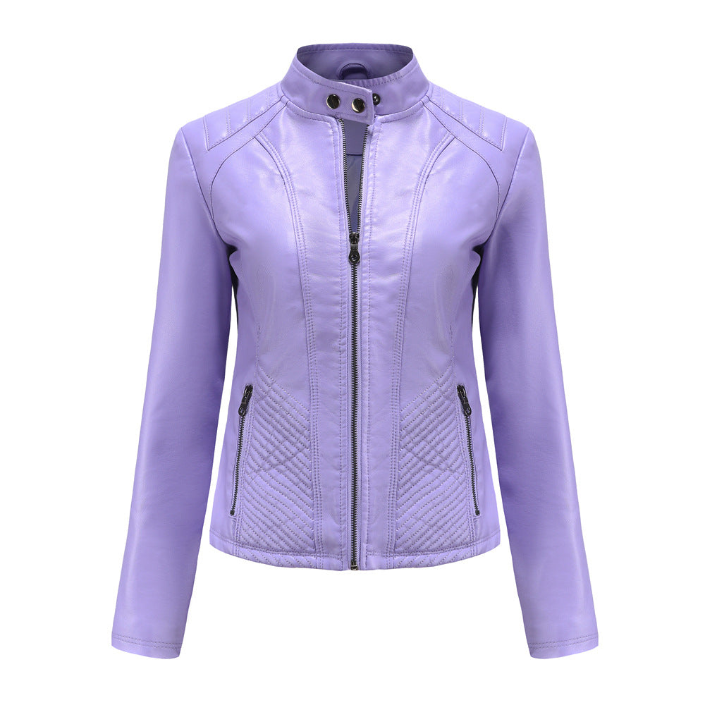 Vibeke Christensen | Cognac Leather Jacket with Zipper for Women