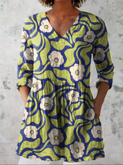 Gitte Kjærgaard | Tunika-bluse med grafisk blomsterprint