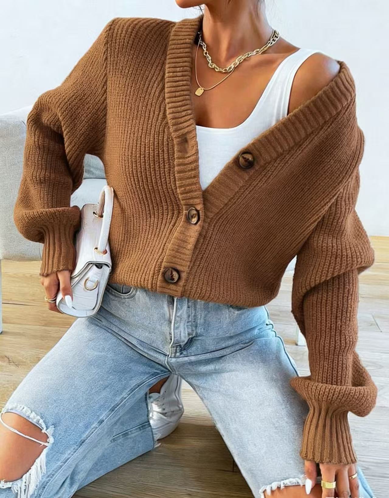 Nora Kjeldsen | Oversized Strikcardigan i Grøn