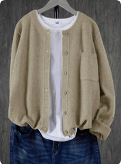 Thea Lundgren | Strikket cardigan i rosa med knapper