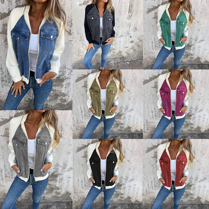 Nora Jensen | Denim jacket with contrast sleeves