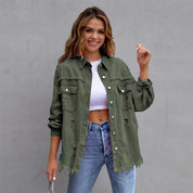 Clara Vang | Oversized denim jacket with distressed details