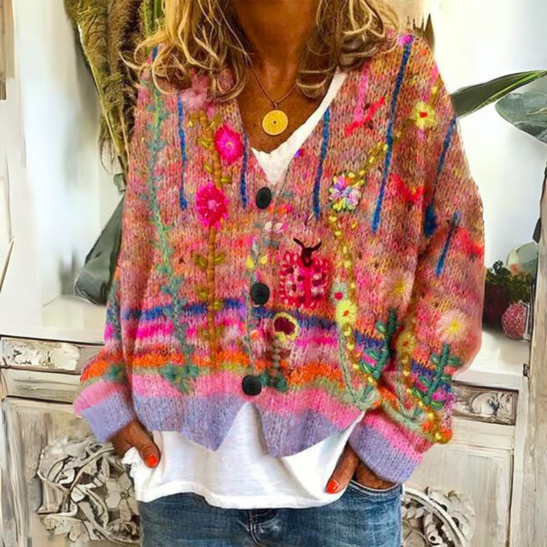 Isabella Moretti | Strikket sweater med boheme-inspireret mønster