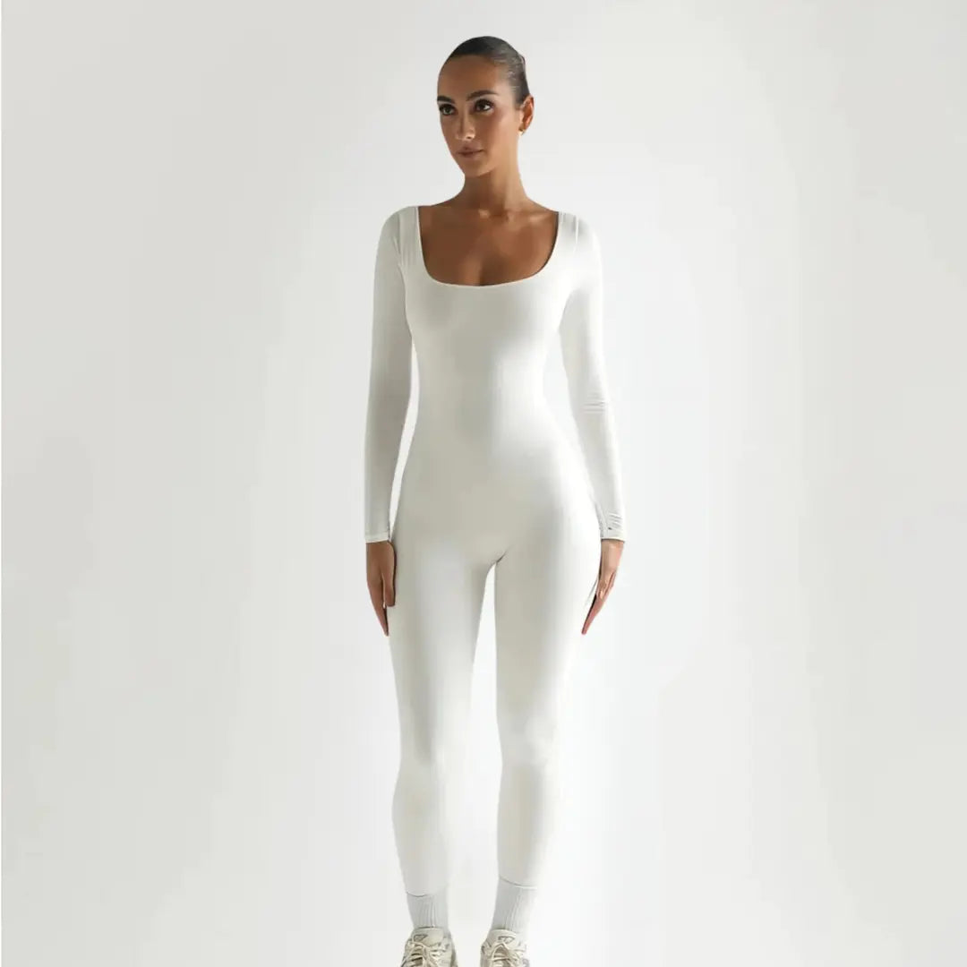Natalie Rosewood | Langærmet Seamless Bodysuit i Charcoal