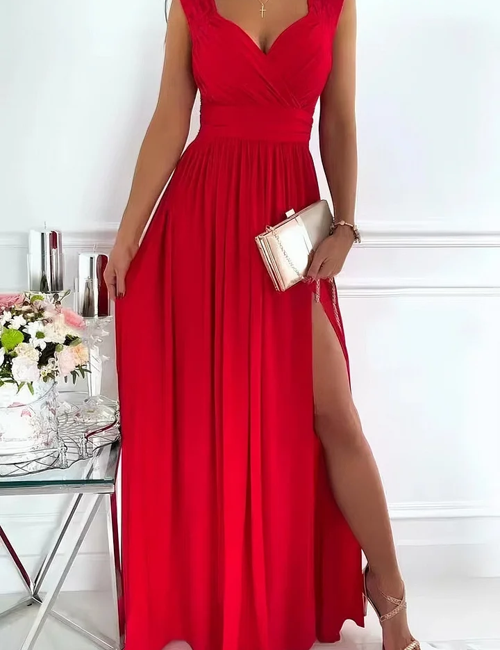 Gianna Ashcroft | Ærmeløs Maxi-kjole i Blush med Blonde-detaljer