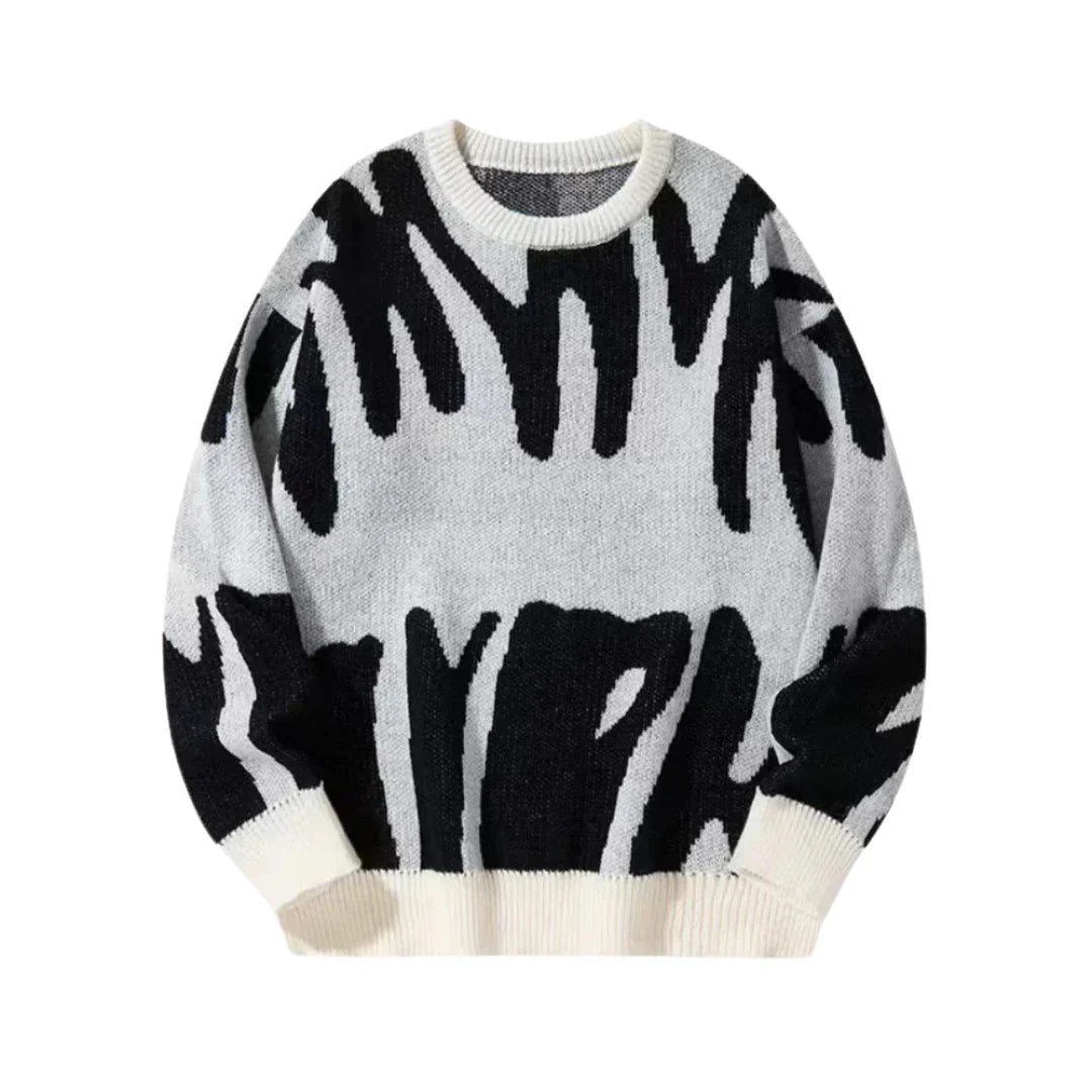 Oskar Lindgren | Oversize-Strickpullover mit Graffiti-Print