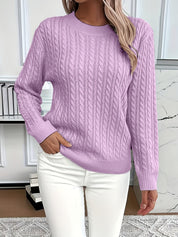Lotte Andersen | Cable-Strikket Sweater med Rund Hals