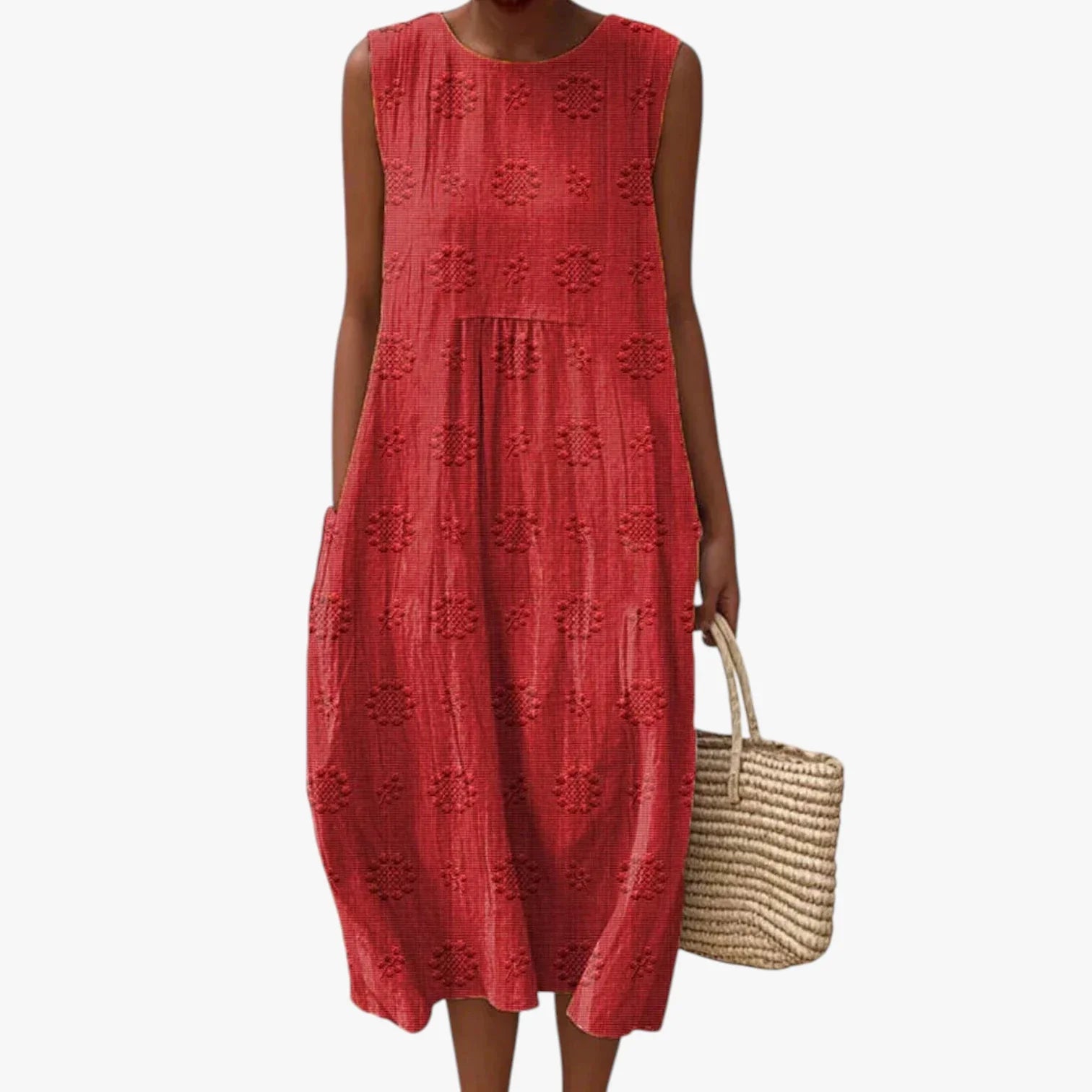 Rikke Larsen | Ärmelloses, geblümtes Midikleid für Damen den Sommer