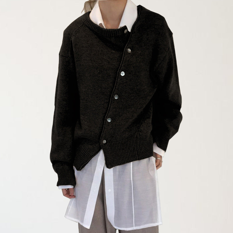 Nanna Kristensen | Oversized cardigan med diagonale knapper