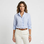 Geneviève Laurent | Elegant flæsebluse med knapdetaljer til kvinder