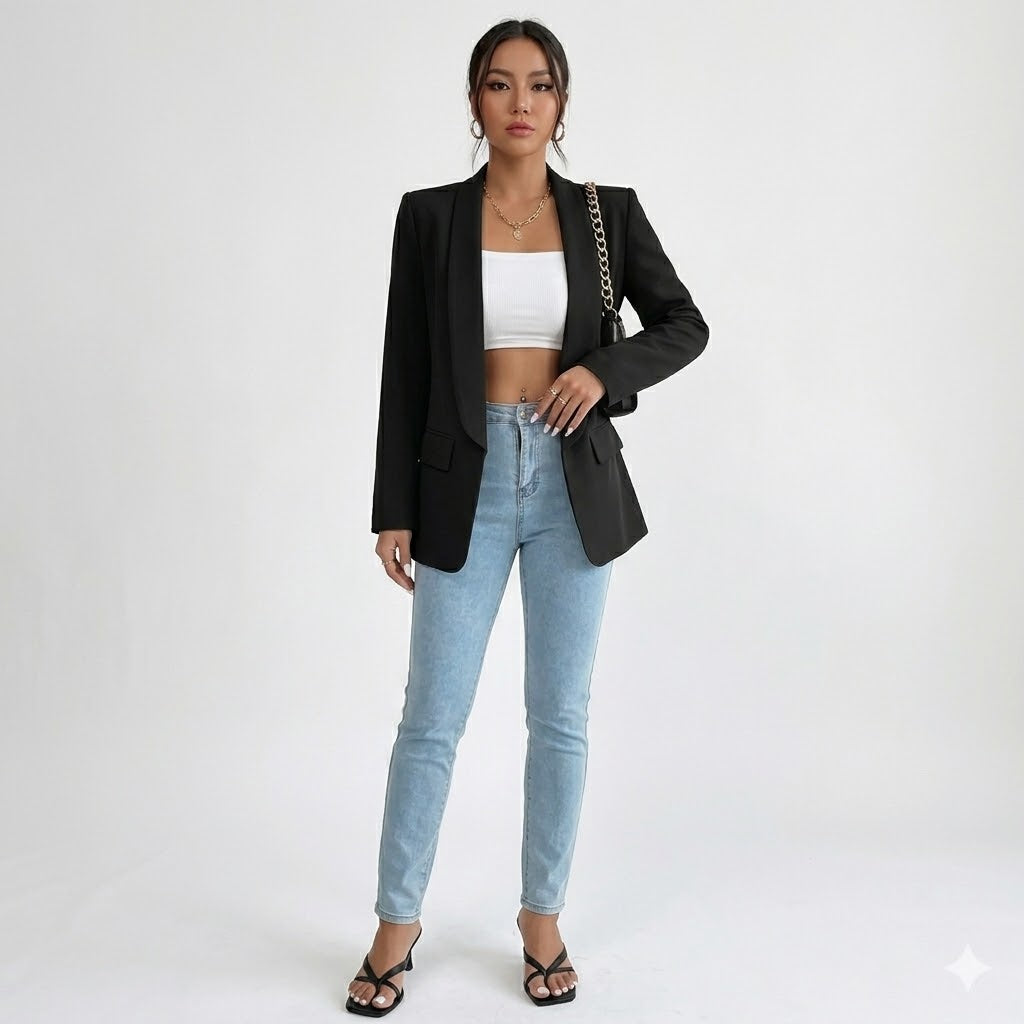 Estelle Montclair | Sort Blazer til Kvinder – Klassisk og Elegance Design