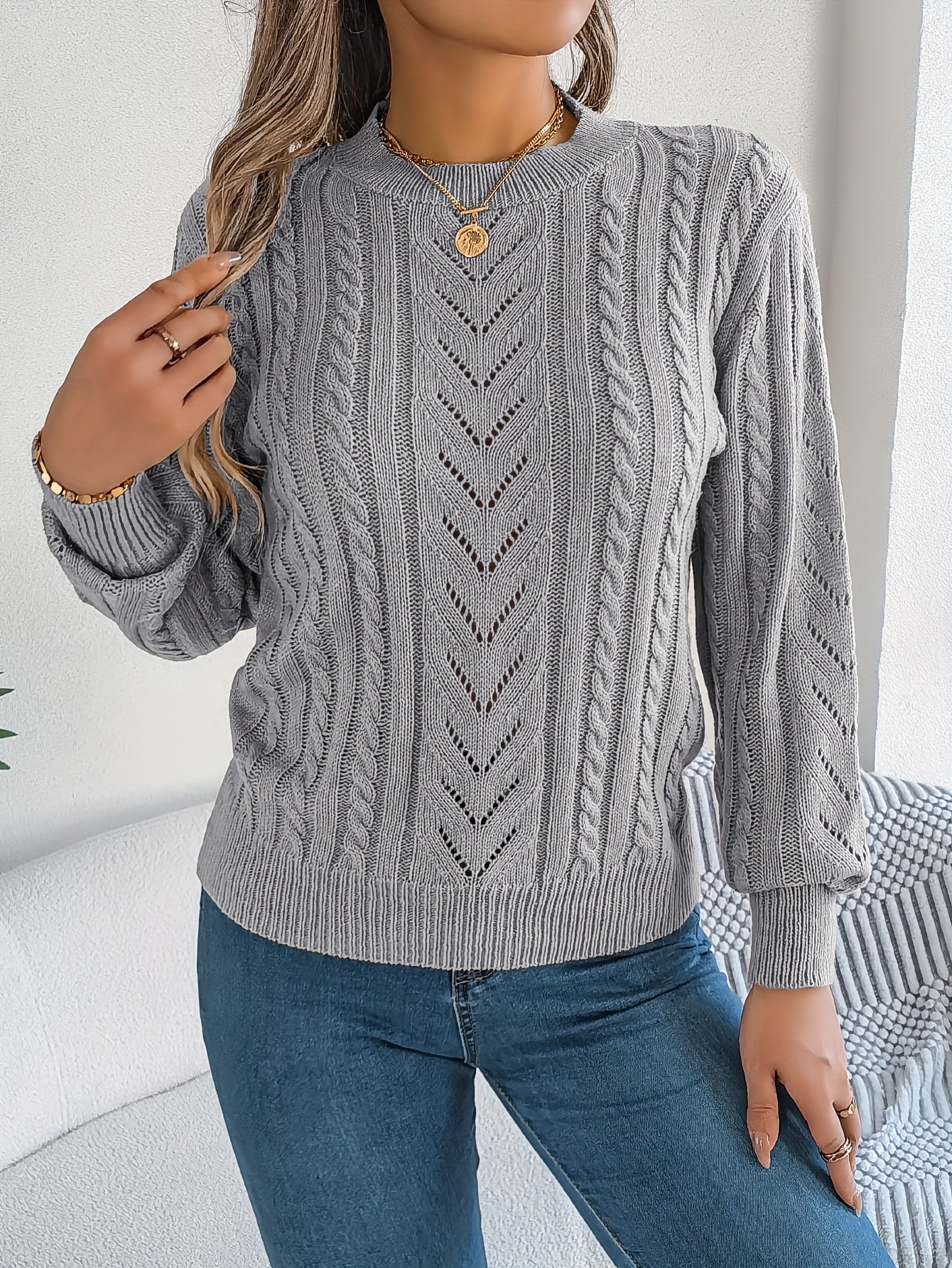 Nora Jørgensen | Cable-Knit Textured Sweater