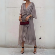 Camille Dupont | Wrap luksus maxi kjole med elegant silhuet