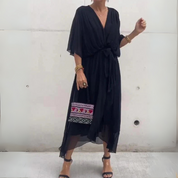 Camille Dupont | Wrap luksus maxi kjole med elegant silhuet