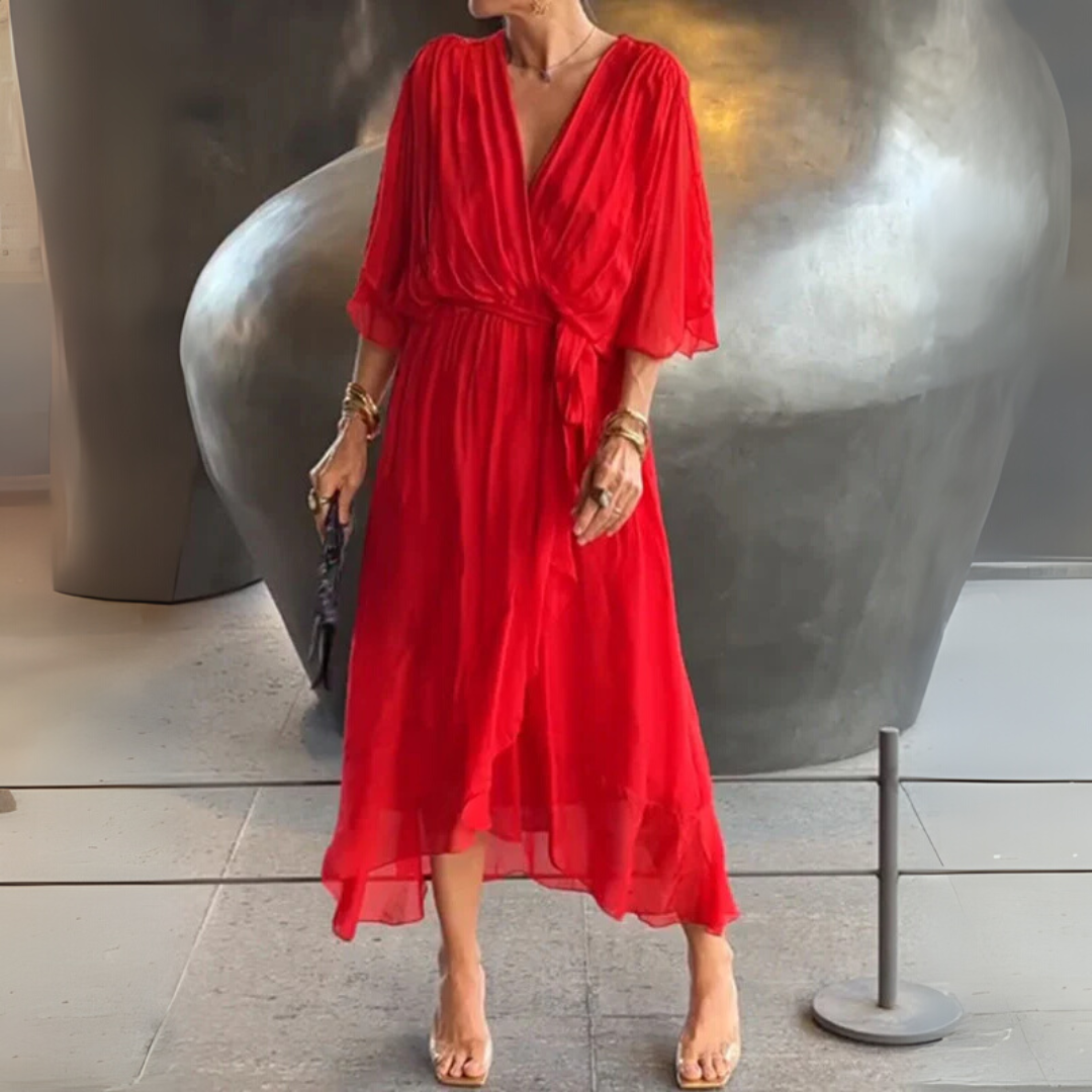 Camille Dupont | Wrap luksus maxi kjole med elegant silhuet